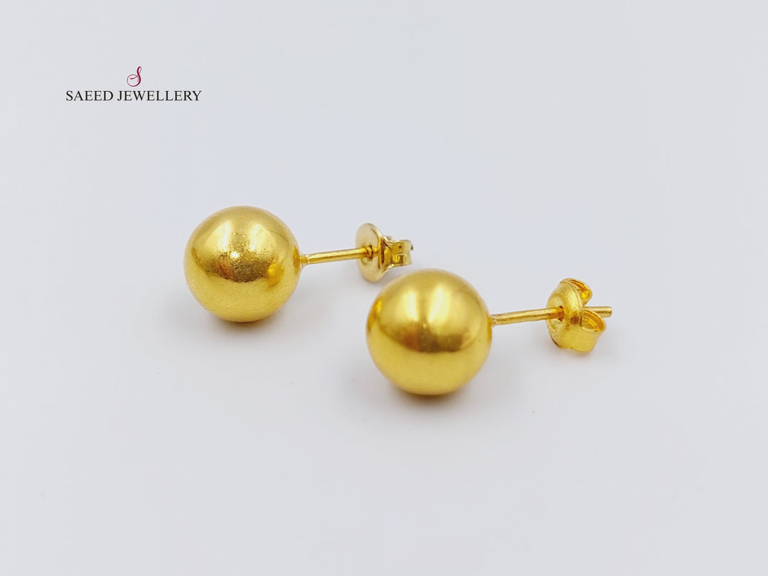 21K Gold Fancy screw Earrings by Saeed Jewelry - Image 10