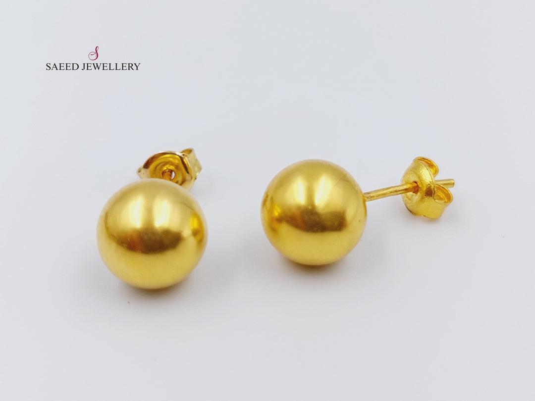 21K Gold Fancy screw Earrings by Saeed Jewelry - Image 7