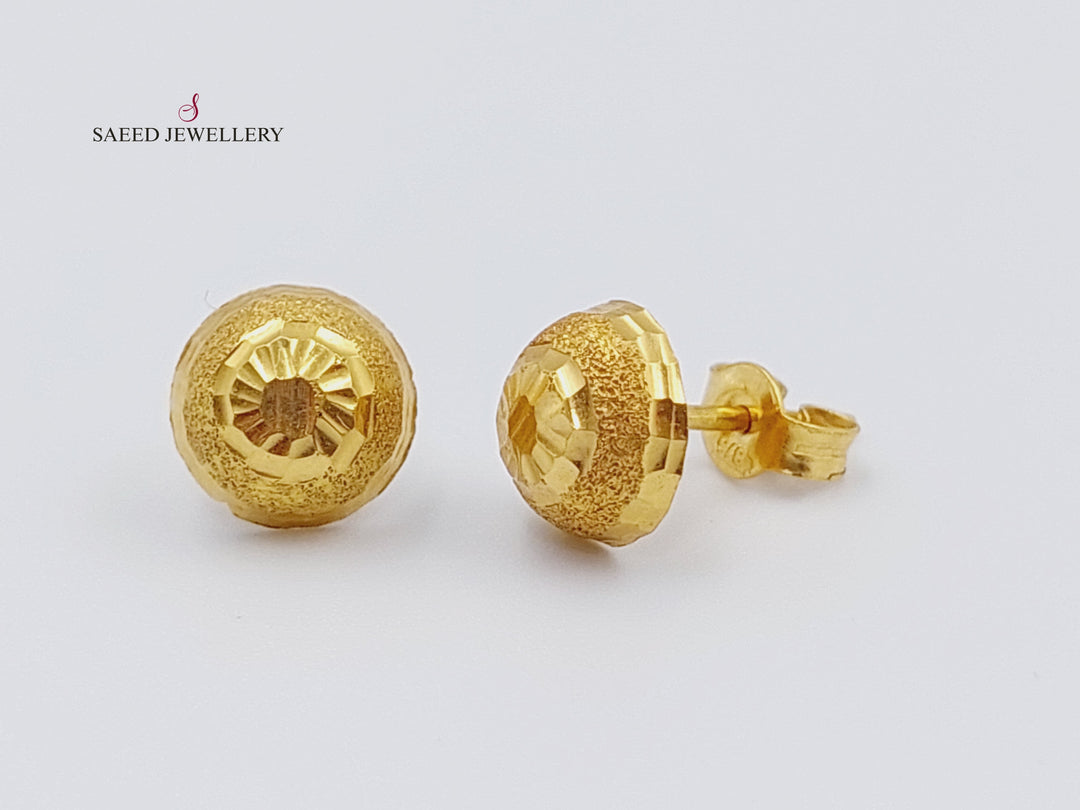 21K Gold Fancy screw Earrings by Saeed Jewelry - Image 5