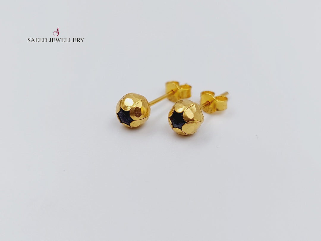 21K Gold Fancy screw Earrings by Saeed Jewelry - Image 8