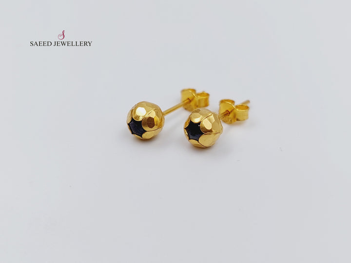 21K Gold Fancy screw Earrings by Saeed Jewelry - Image 8