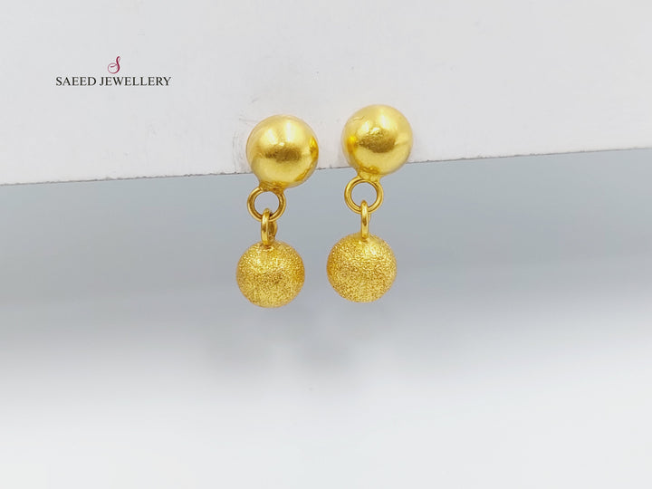 21K Gold Fancy screw Earrings by Saeed Jewelry - Image 3