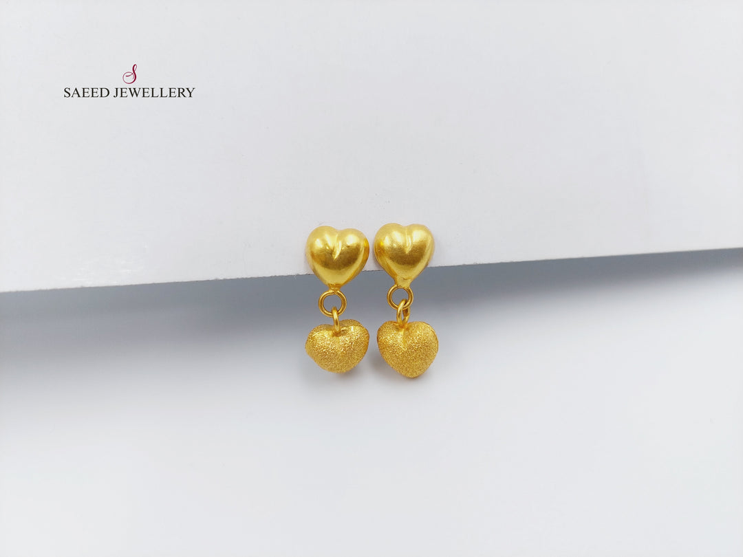 21K Gold Fancy screw Earrings by Saeed Jewelry - Image 9