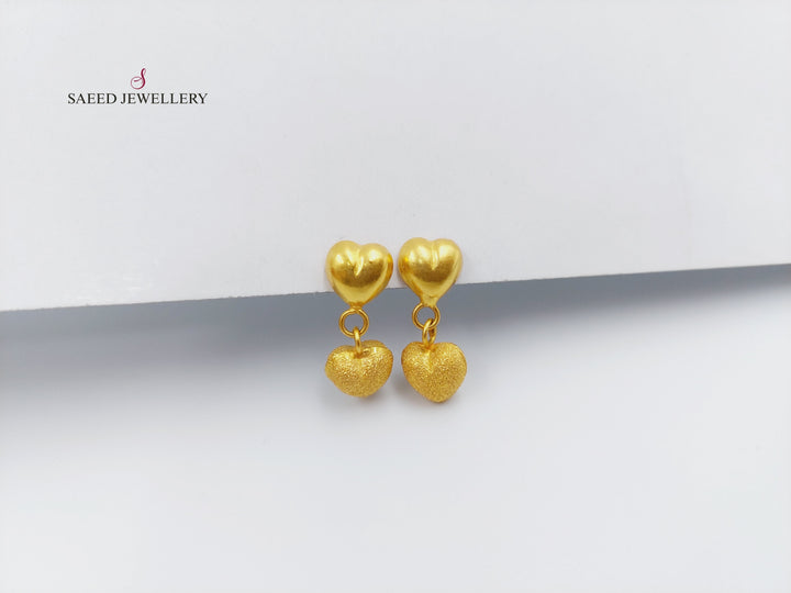 21K Gold Fancy screw Earrings by Saeed Jewelry - Image 9