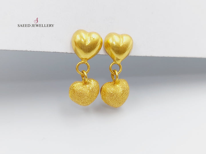 21K Gold Fancy screw Earrings by Saeed Jewelry - Image 14