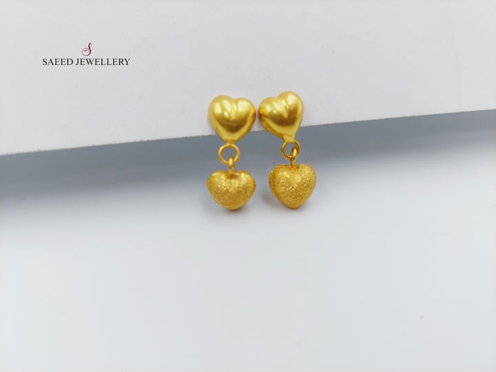 21K Gold Fancy screw Earrings by Saeed Jewelry - Image 1