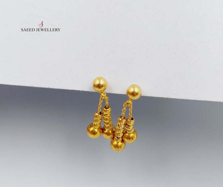 21K Gold Fancy screw Earrings by Saeed Jewelry - Image 6