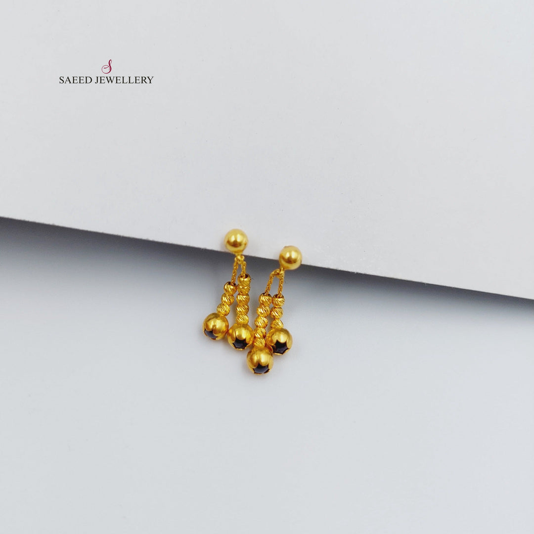 21K Gold Fancy screw Earrings by Saeed Jewelry - Image 11