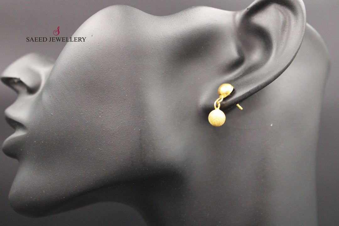 21K Gold Fancy screw Earrings by Saeed Jewelry - Image 7