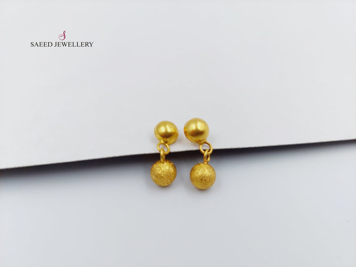 21K Gold Fancy screw Earrings by Saeed Jewelry - Image 9