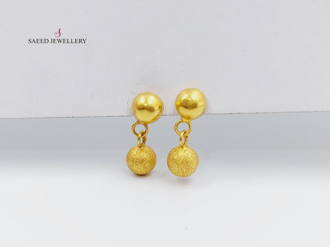 21K Gold Fancy screw Earrings by Saeed Jewelry - Image 4