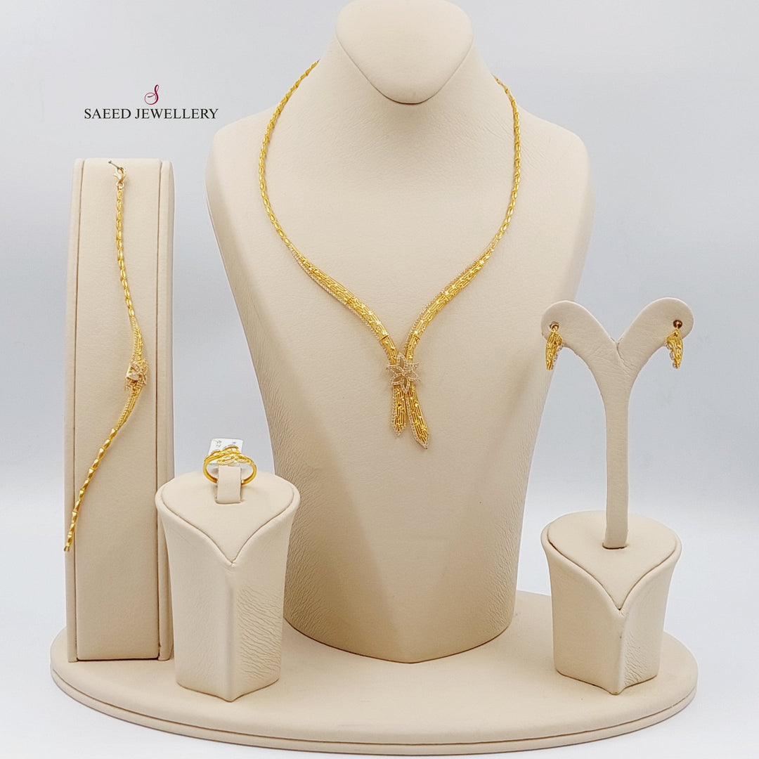 21K Gold Four Pieces Fancy Set by Saeed Jewelry - Image 2