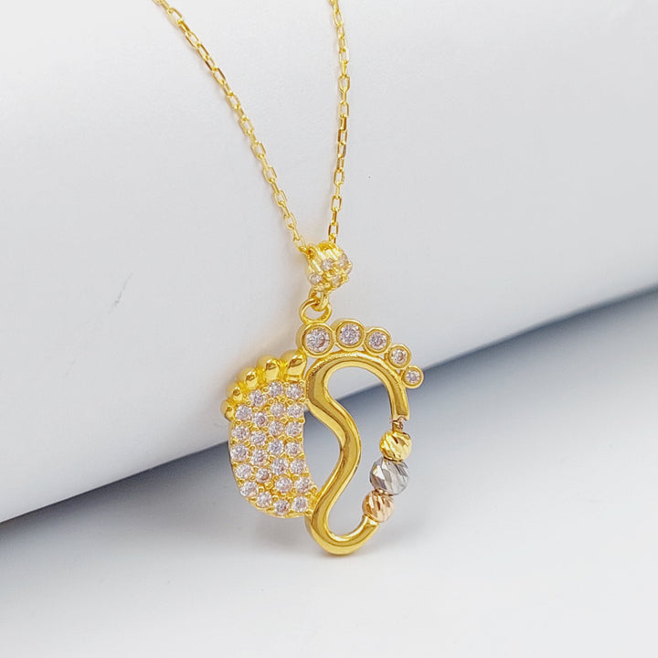 21K Gold Feet Necklace by Saeed Jewelry - Image 4