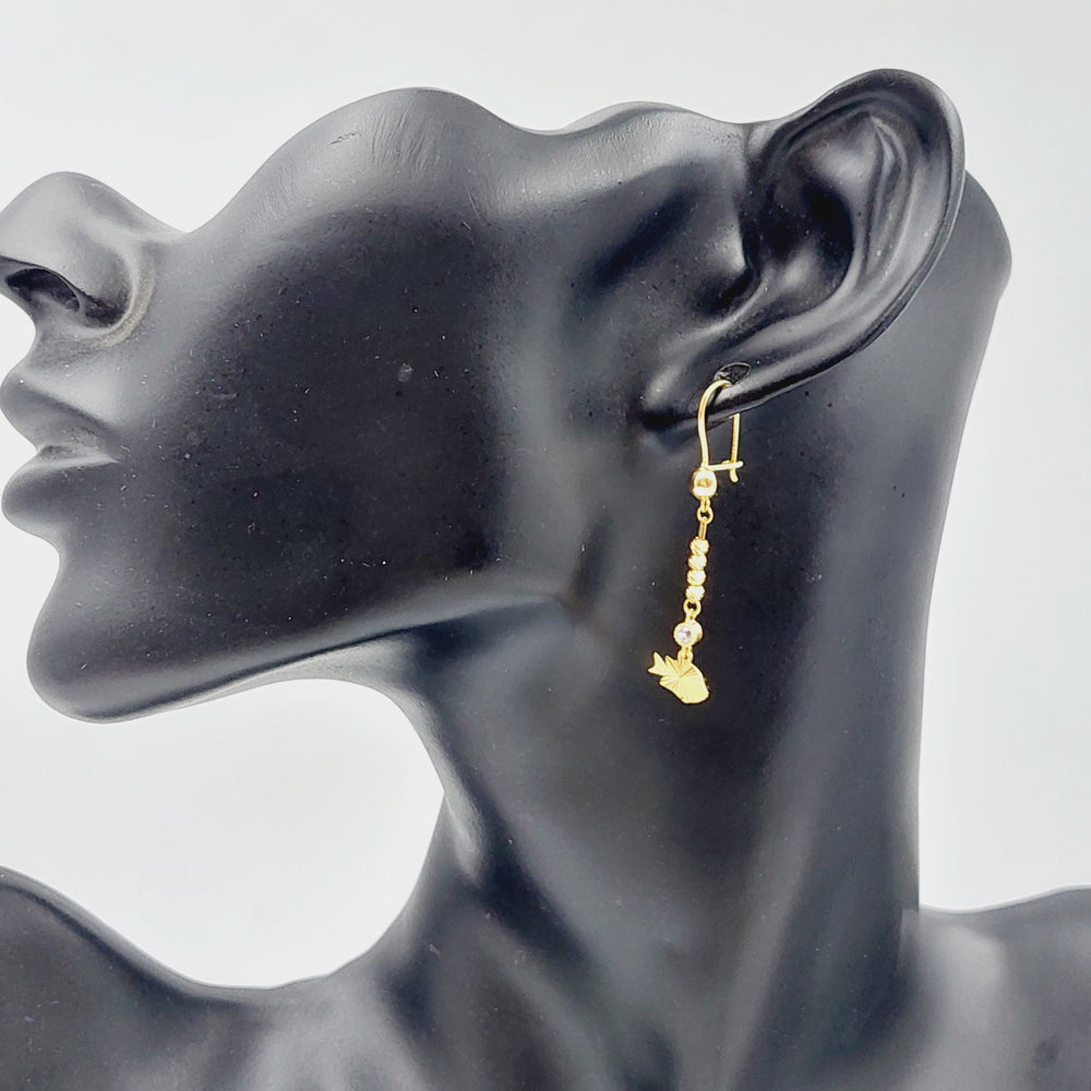 21K Gold Fish Earrings by Saeed Jewelry - Image 2