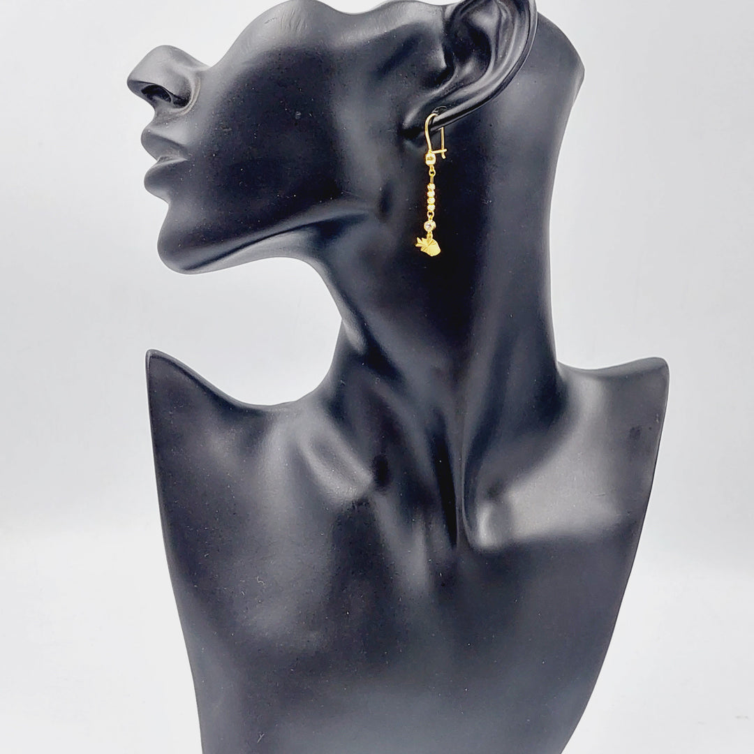 21K Gold Fish Earrings by Saeed Jewelry - Image 3