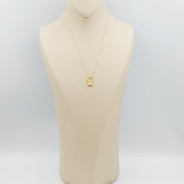 21K Gold Flower basket Necklace by Saeed Jewelry - Image 5