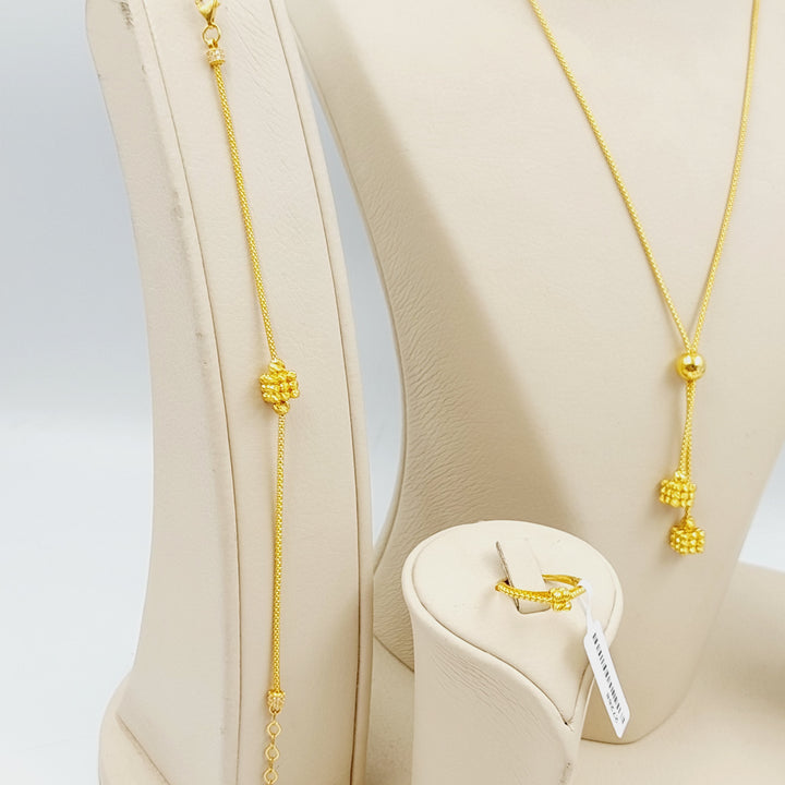 21K Gold Four Pieces Fancy Set by Saeed Jewelry - Image 8