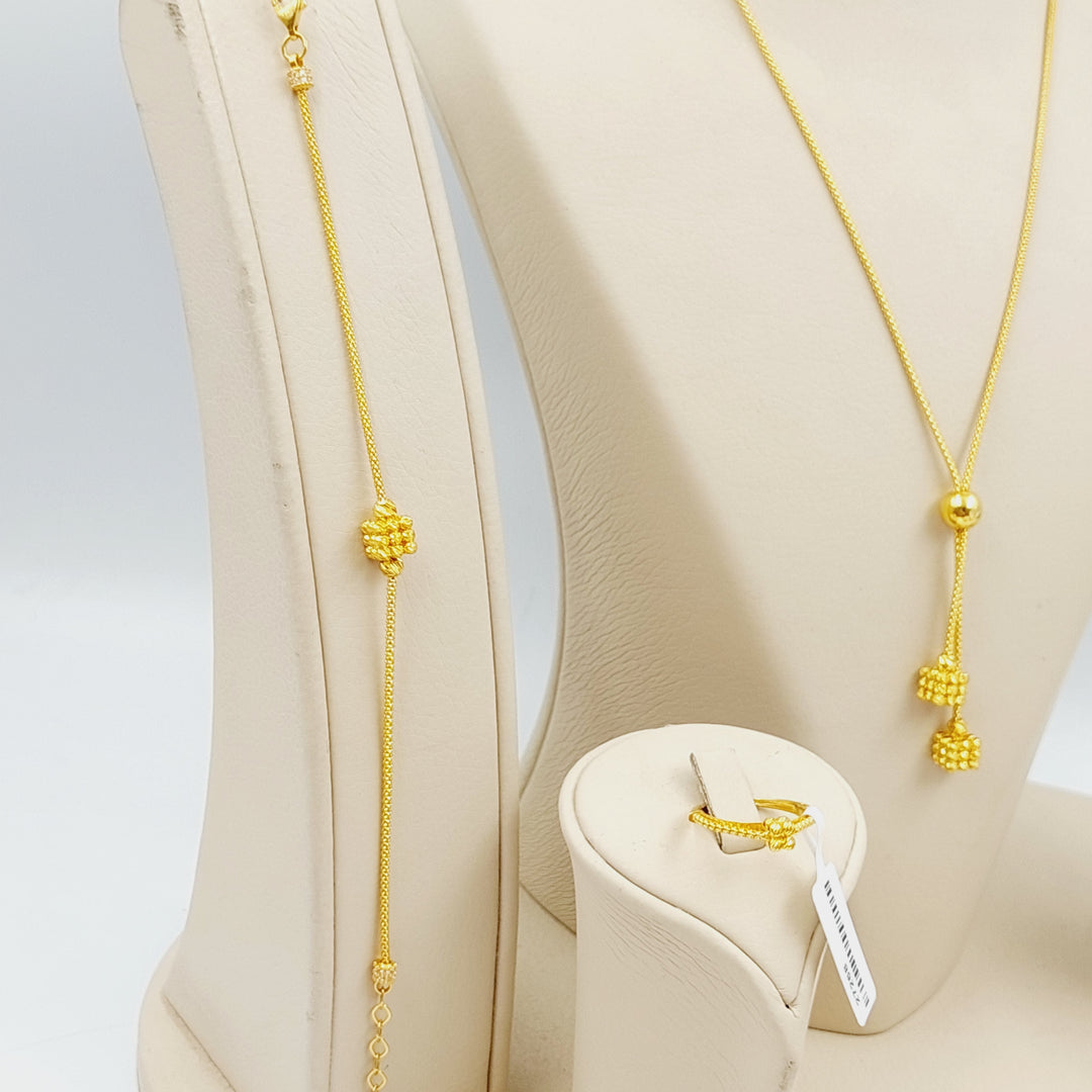 21K Gold Four Pieces Fancy Set by Saeed Jewelry - Image 5