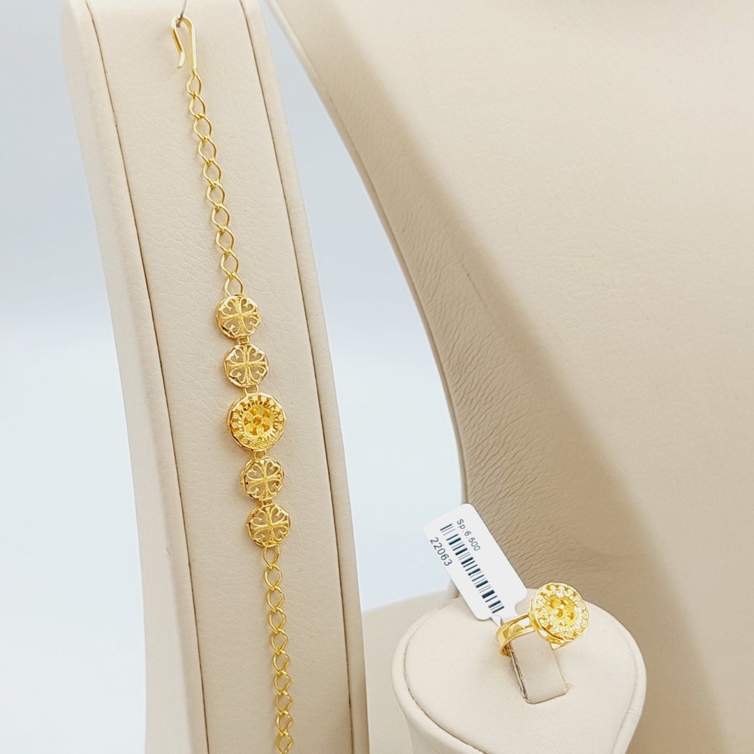 21K Gold Four Pieces Kuwaiti Set by Saeed Jewelry - Image 3