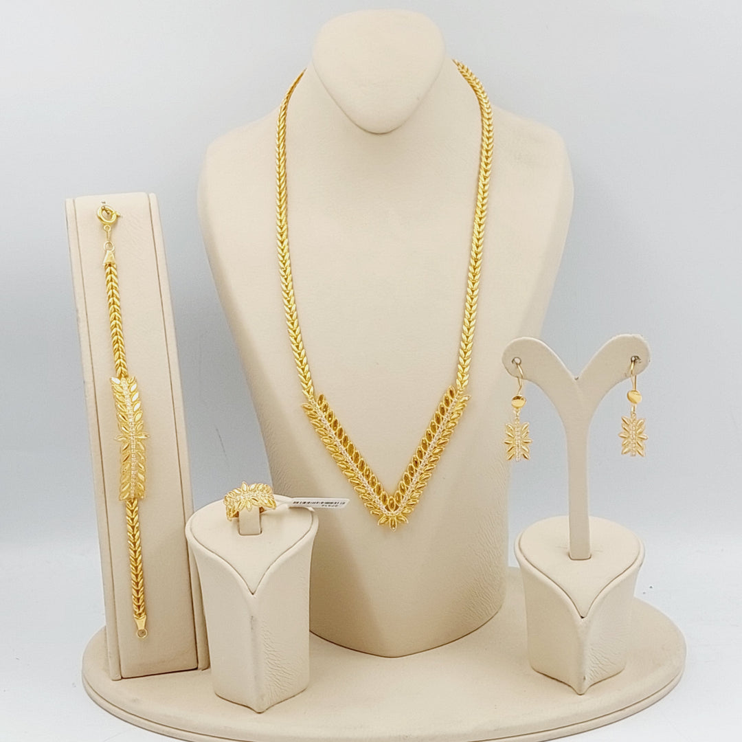 21K Four Pieces Spike Set Made of 21K Yellow Gold by Saeed Jewelry-27314