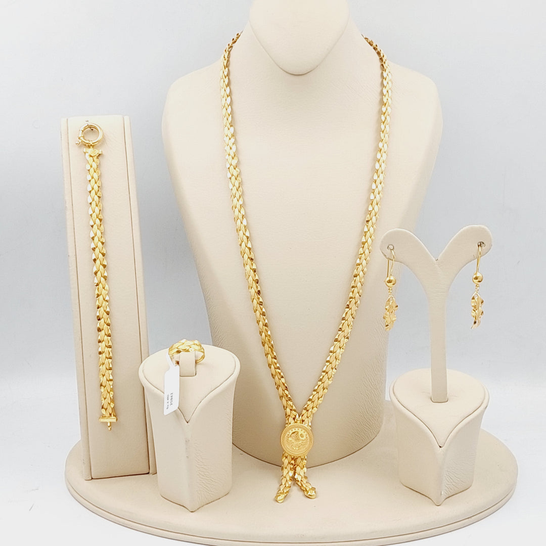 21K Gold Four Pieces Taft Set by Saeed Jewelry - Image 6