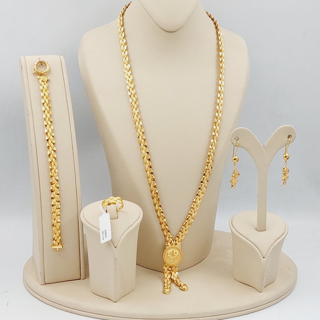 21K Gold Four Pieces Taft Set by Saeed Jewelry - Image 1