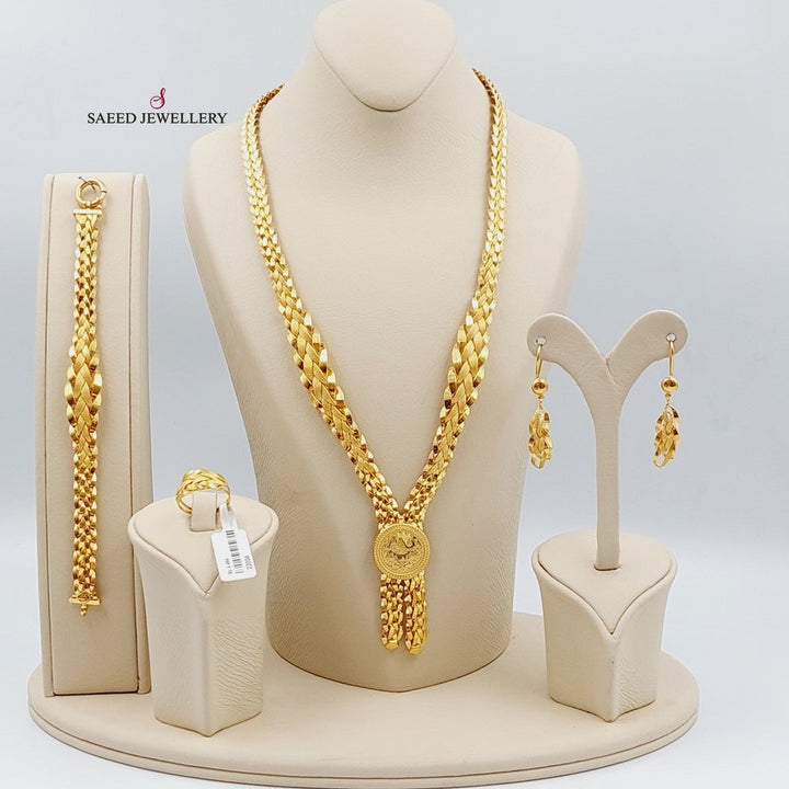 21K Gold Four Pieces Taft Set by Saeed Jewelry - Image 1