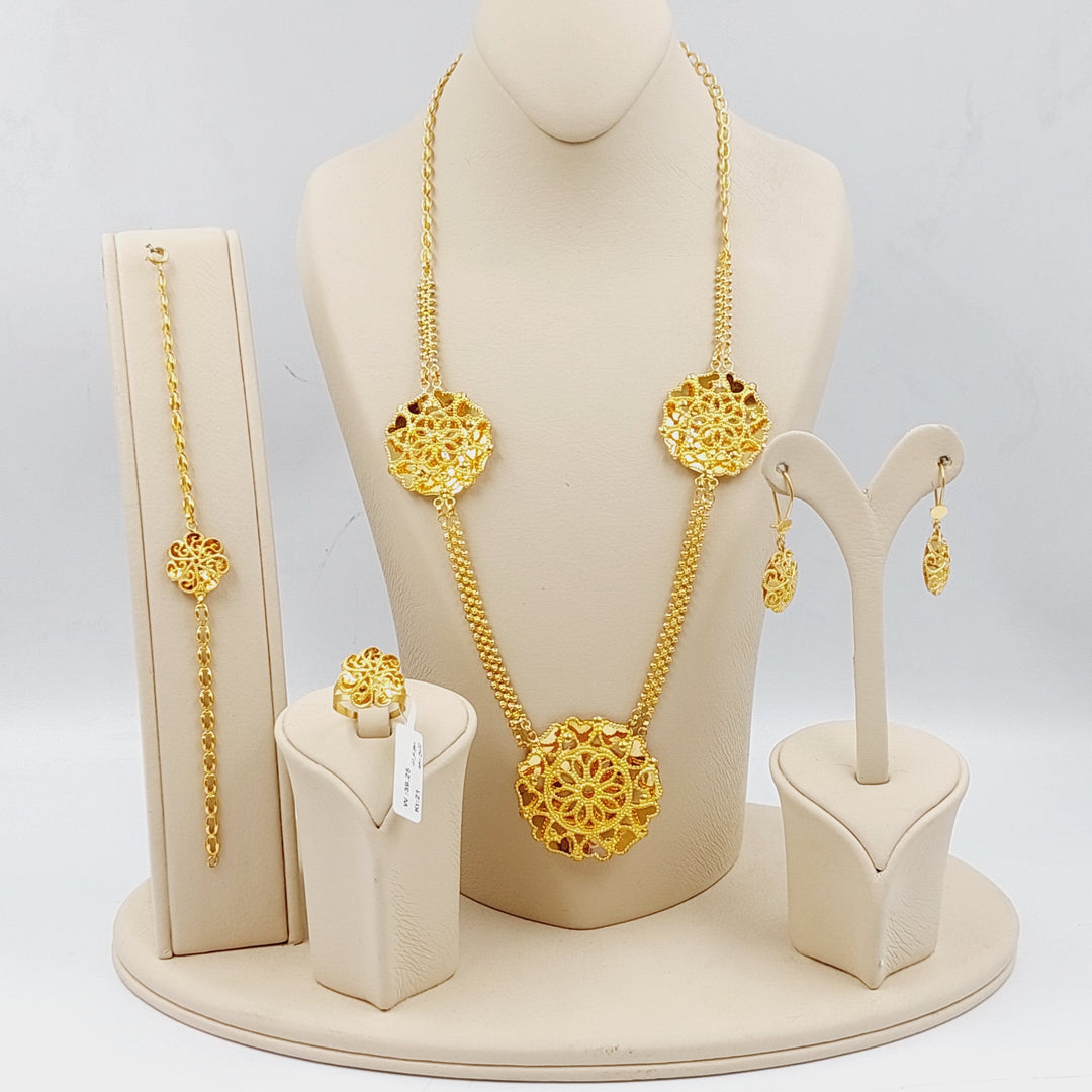 21K Gold Four pieces Emirati Set by Saeed Jewelry - Image 1