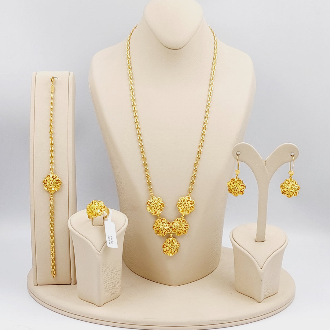 21K Gold Four -pieces Kuwaiti Set by Saeed Jewelry - Image 6