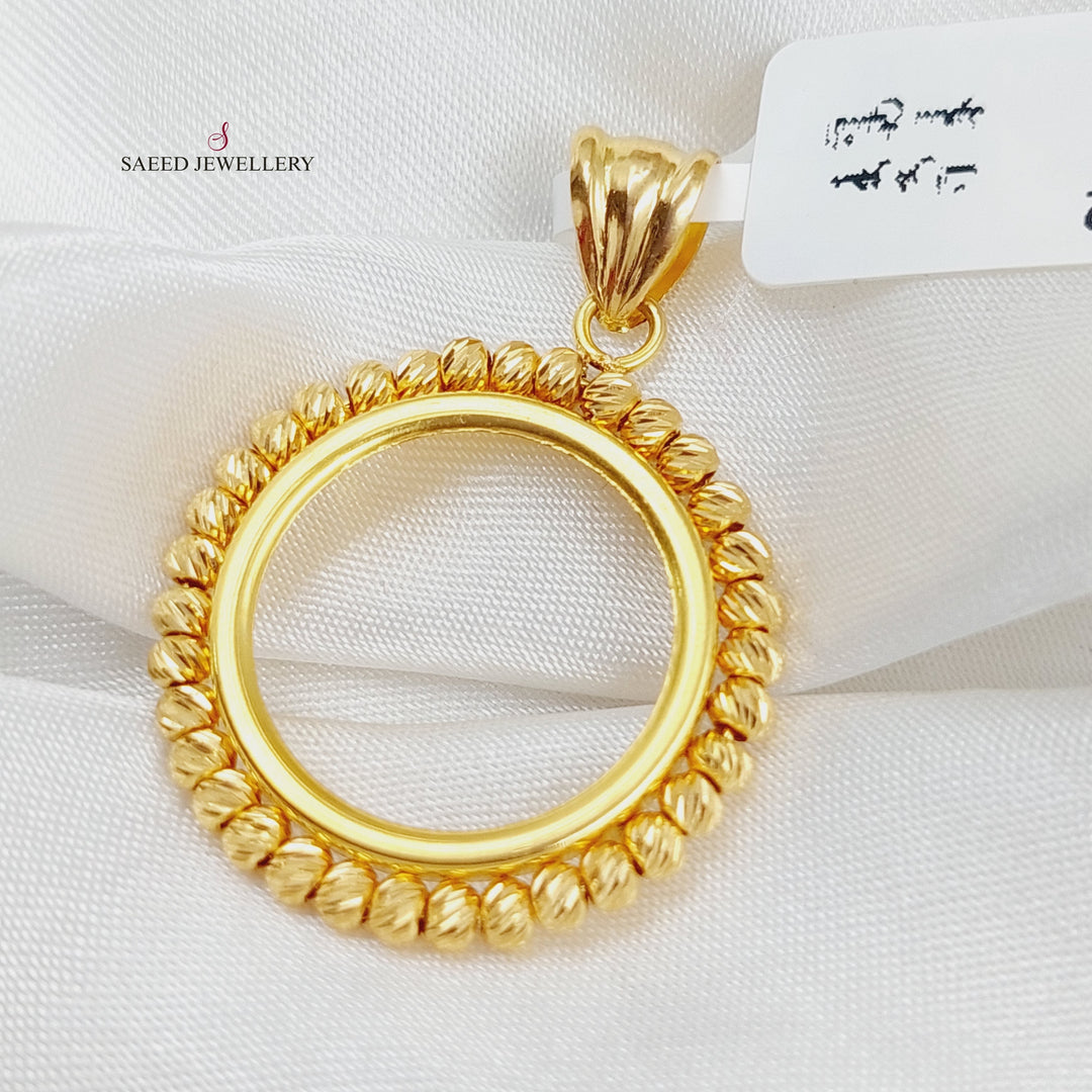 21K Frame Pendant Made of 21K Yellow Gold by Saeed Jewelry-27328