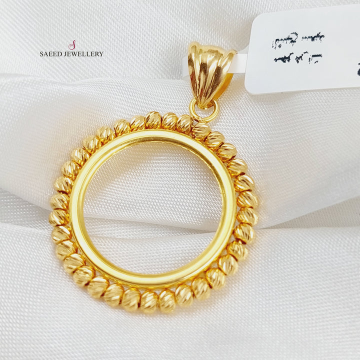 21K Frame Pendant Made of 21K Yellow Gold by Saeed Jewelry-27328