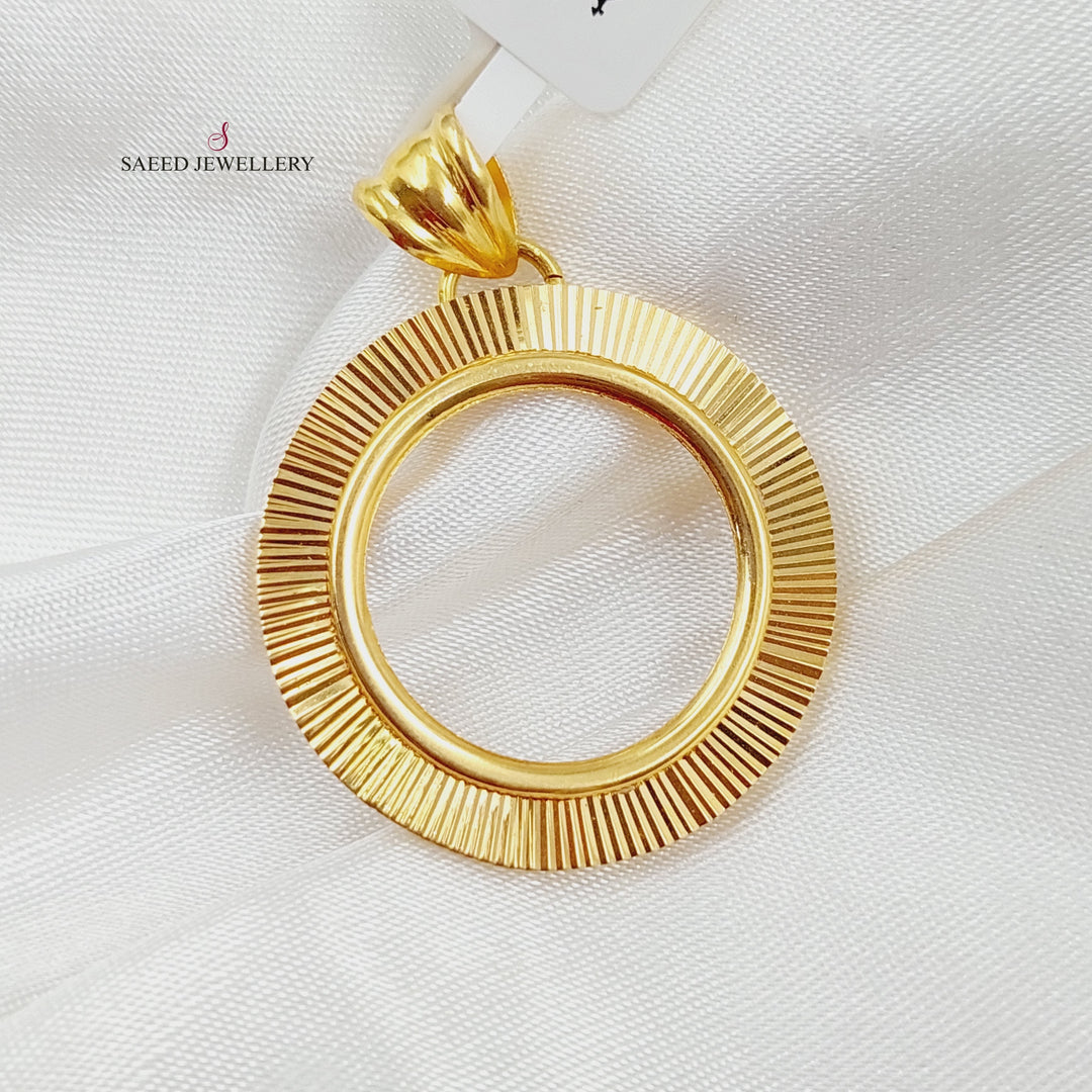 21K Frame Pendant Made of 21K Yellow Gold by Saeed Jewelry-27330