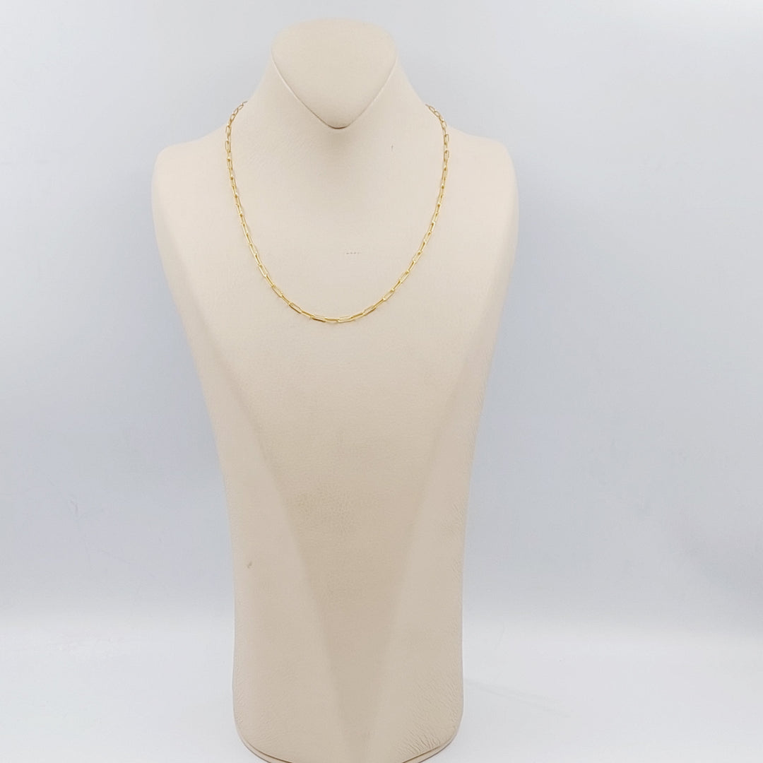 21K Gold 3mm Paperclip Chain 45cm by Saeed Jewelry - Image 3