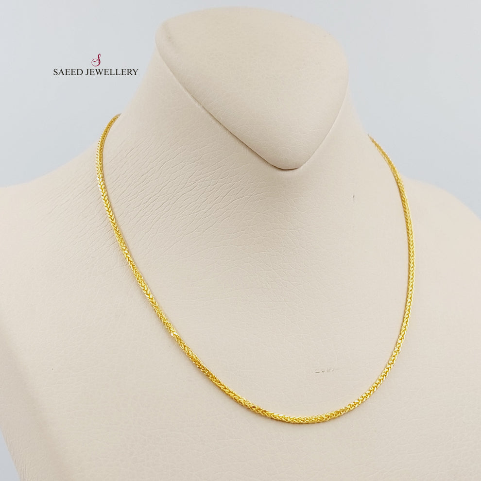 21K Gold 40cm Thin Franco Chain by Saeed Jewelry - Image 2