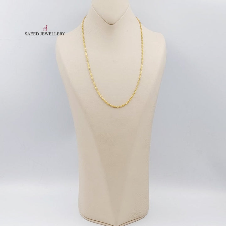 21K Gold 50cm Singapore Chain by Saeed Jewelry - Image 3