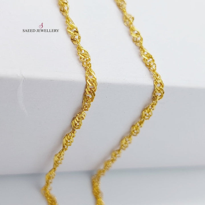 21K Gold 50cm Singapore Chain by Saeed Jewelry - Image 6