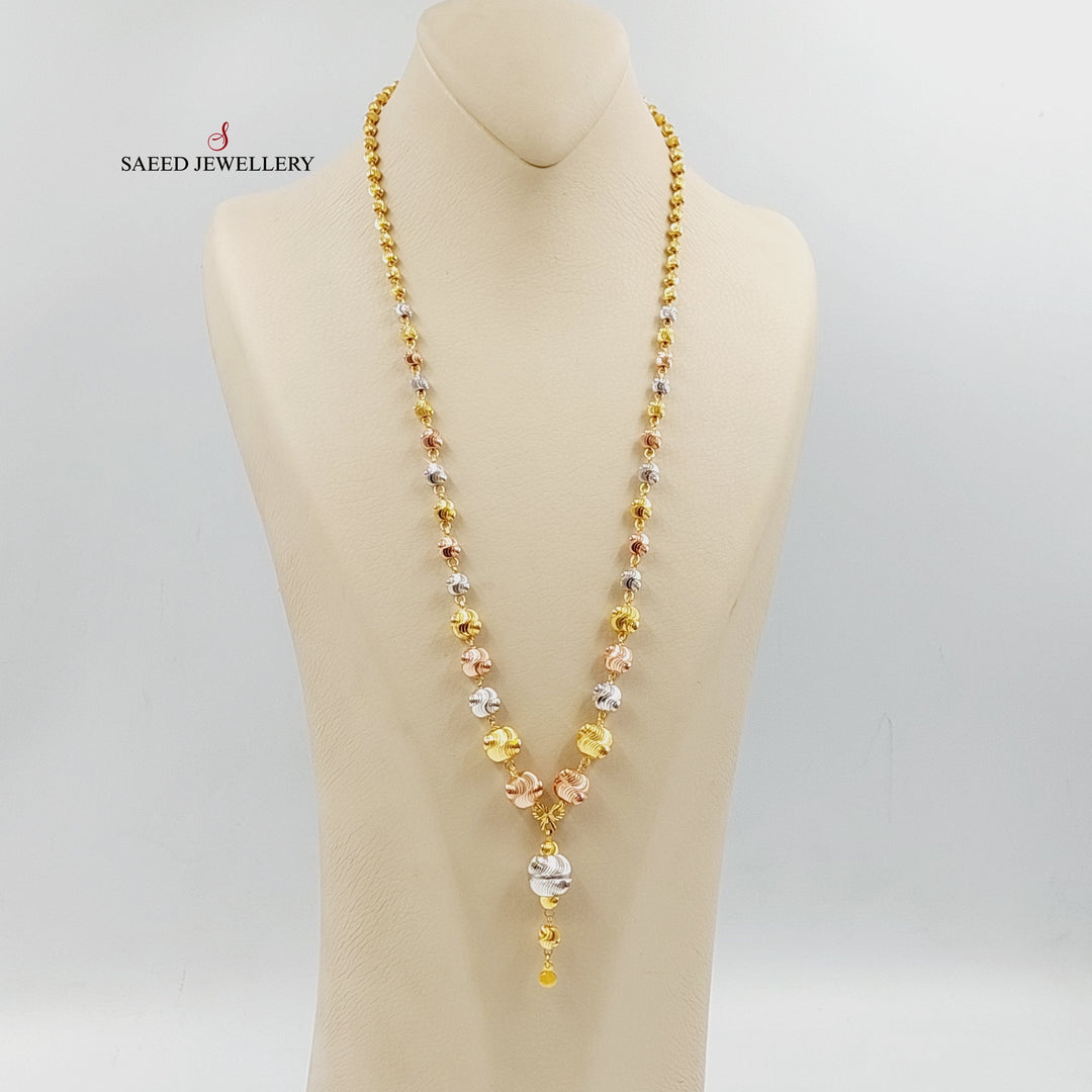 21K Gold Balls Necklace by Saeed Jewelry - Image 2