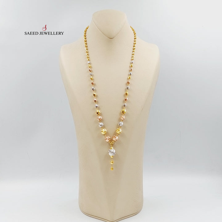 21K Gold Balls Necklace by Saeed Jewelry - Image 3