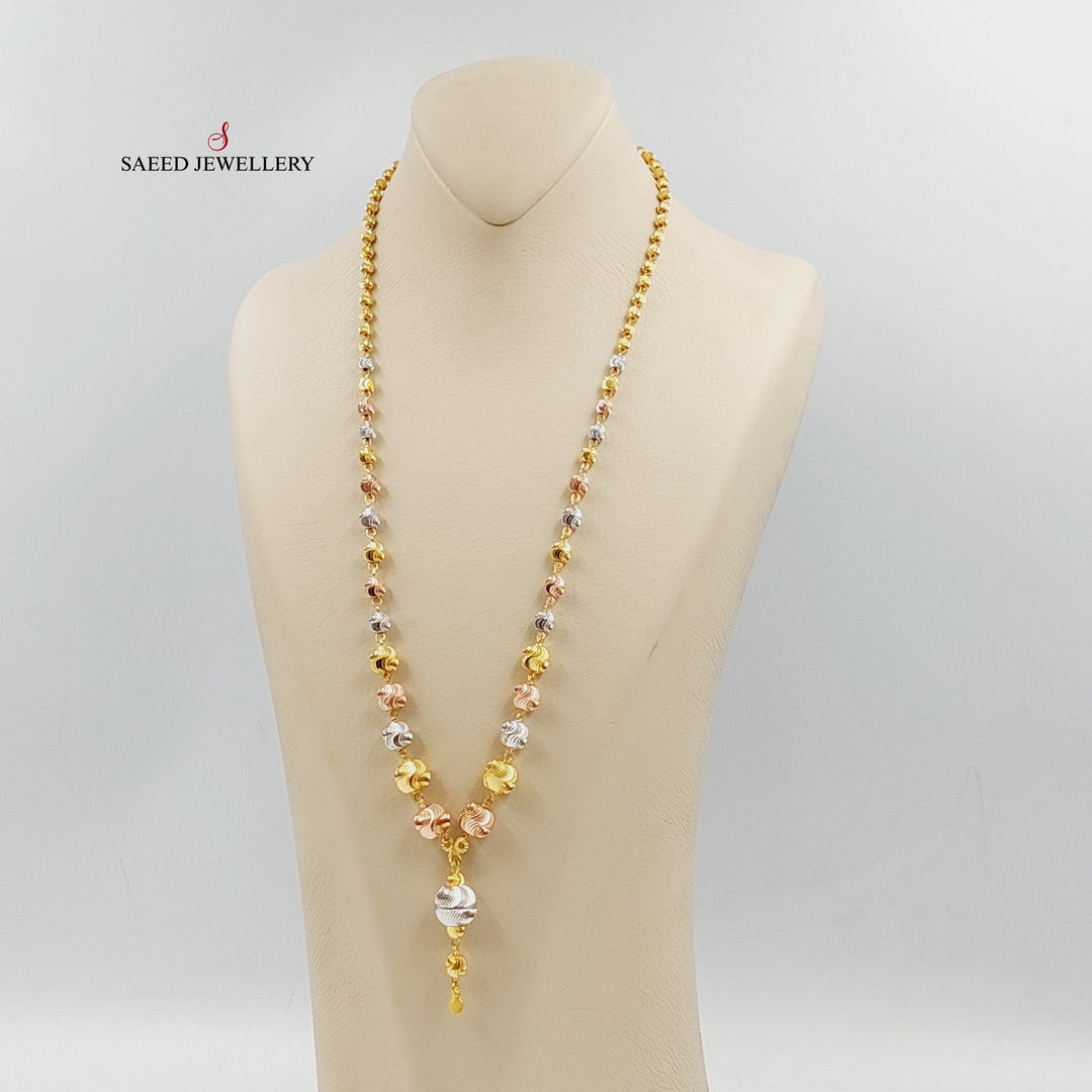 21K Gold Balls Necklace by Saeed Jewelry - Image 4