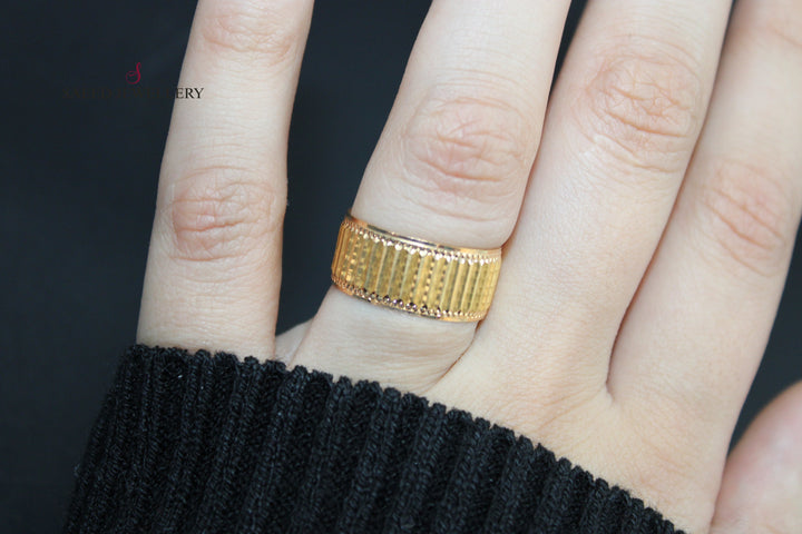 21K Gold CNC Wedding Ring by Saeed Jewelry - Image 9