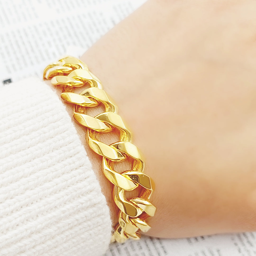 21K Gold Chain Bracelet by Saeed Jewelry - Image 3