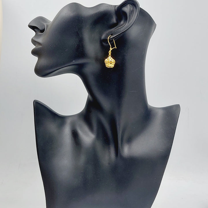 21K Gold Clover Earrings by Saeed Jewelry - Image 3