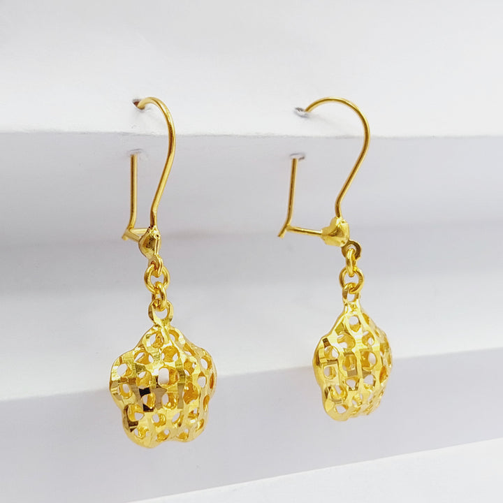 21K Gold Clover Earrings by Saeed Jewelry - Image 4