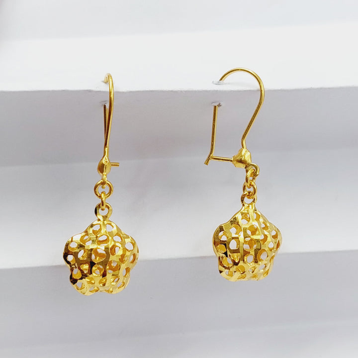 21K Gold Clover Earrings by Saeed Jewelry - Image 5