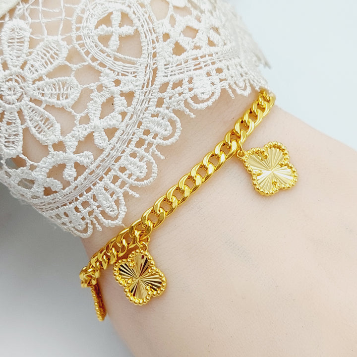 21K Gold Clover Joy Bracelet by Saeed Jewelry - Image 4