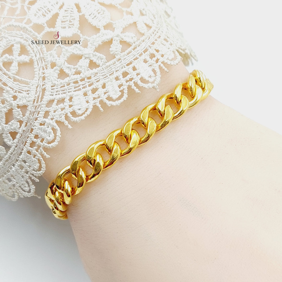 21K Gold Cuban Links Bracelet by Saeed Jewelry - Image 5