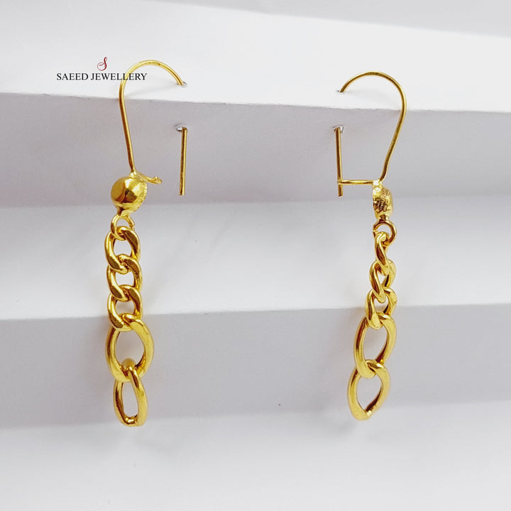 21K Gold Cuban Links Earrings by Saeed Jewelry - Image 4