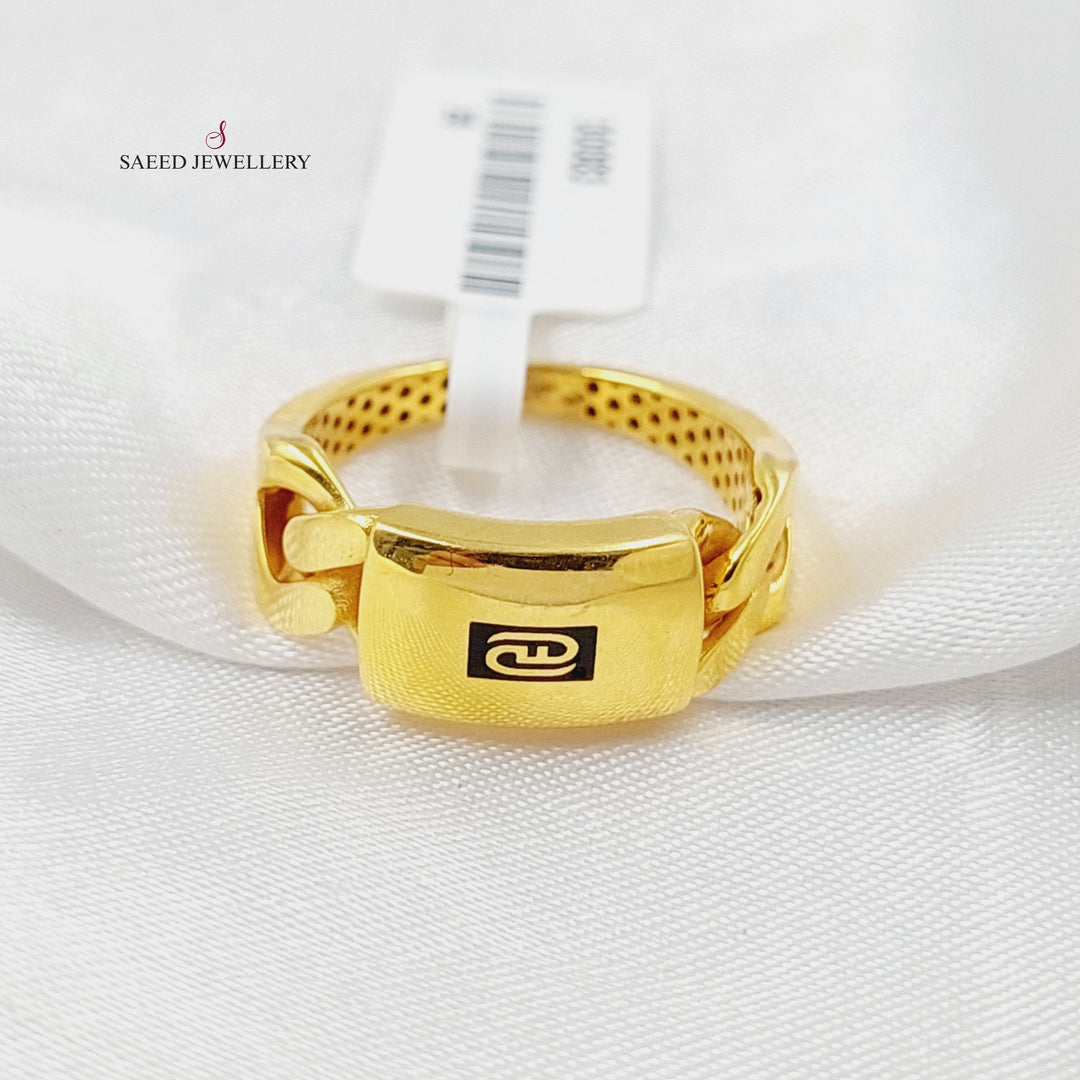 21K Gold Deluxe Bar Ring by Saeed Jewelry - Image 1