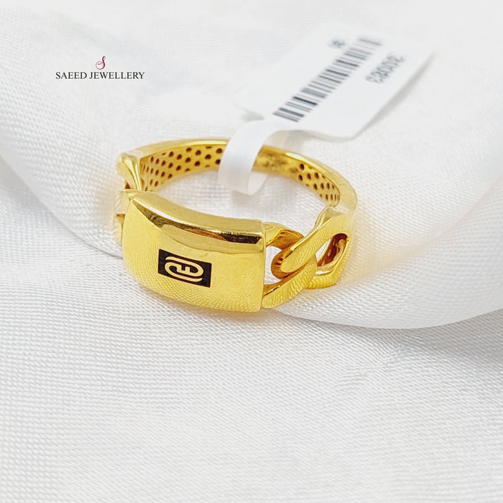 21K Gold Deluxe Bar Ring by Saeed Jewelry - Image 2