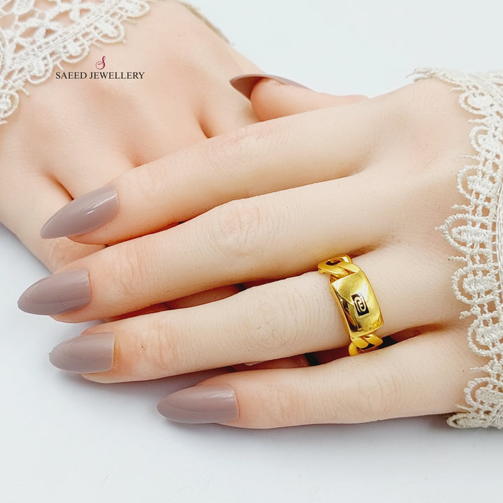 21K Gold Deluxe Bar Ring by Saeed Jewelry - Image 5